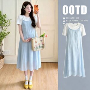 New Style Faux Two-piece Loose-fit Dress
