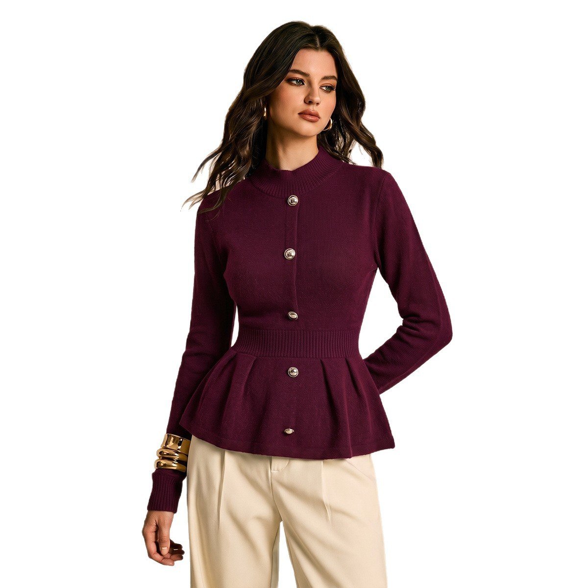 Retro Single-breasted Chic Long-sleeved Top - Image 6