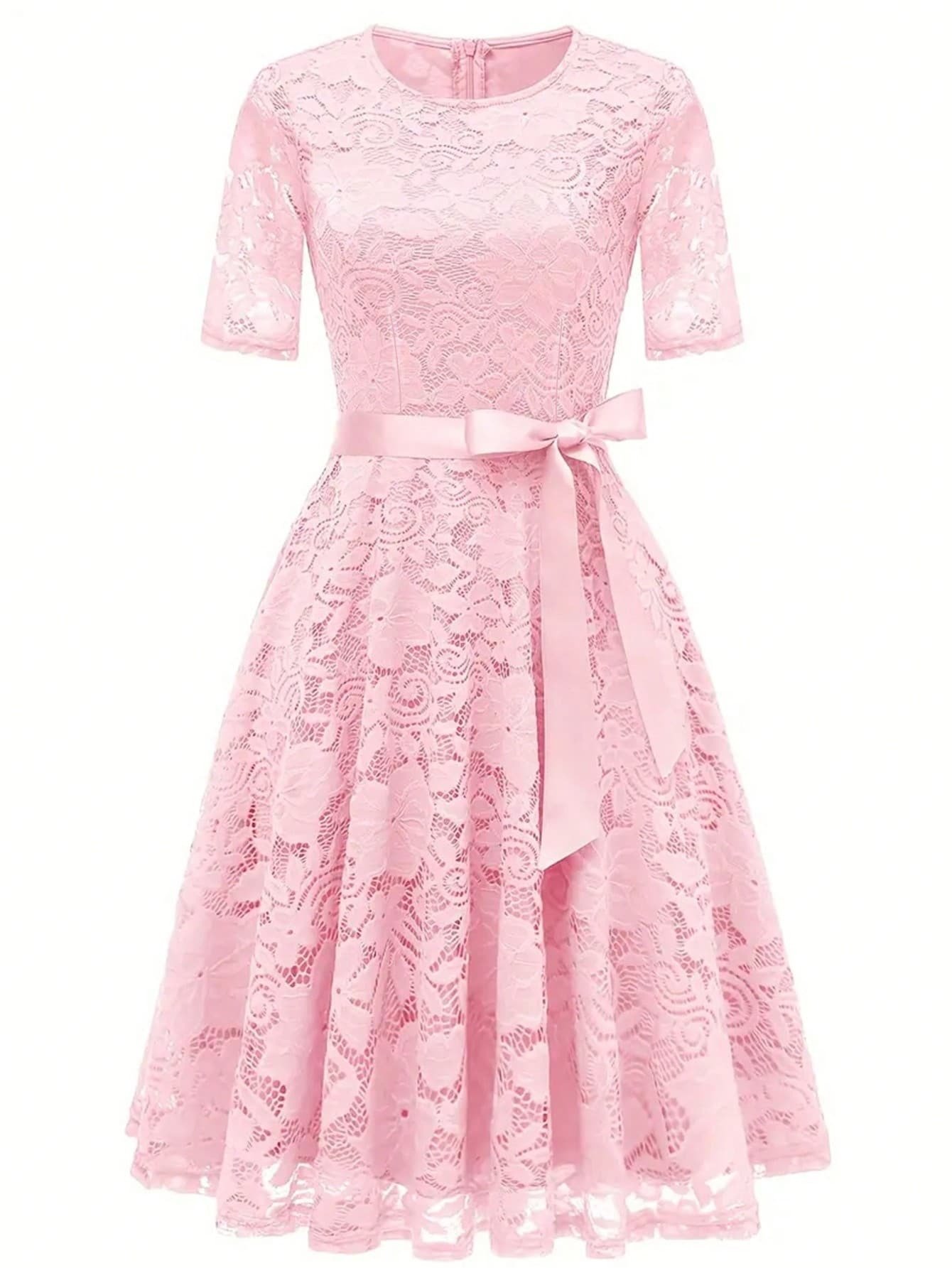 European And American Cross-Border Spring And Summer New Fashion Dresses, Lace Slim-Fit Elegant Bow-Knot Dresses, Cross-Border Supply