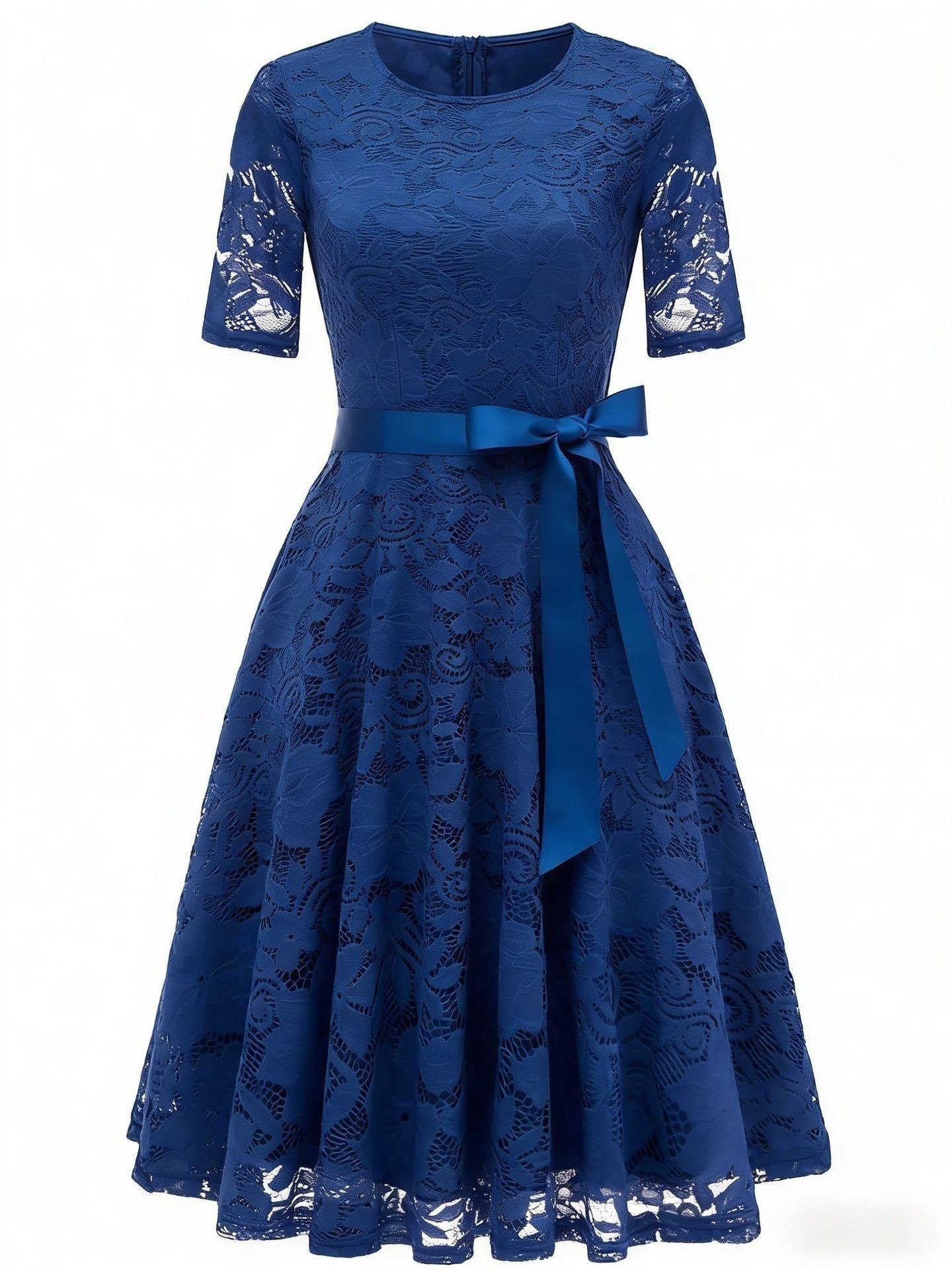 European And American Cross-Border Spring And Summer New Fashion Dresses, Lace Slim-Fit Elegant Bow-Knot Dresses, Cross-Border Supply - Image 5