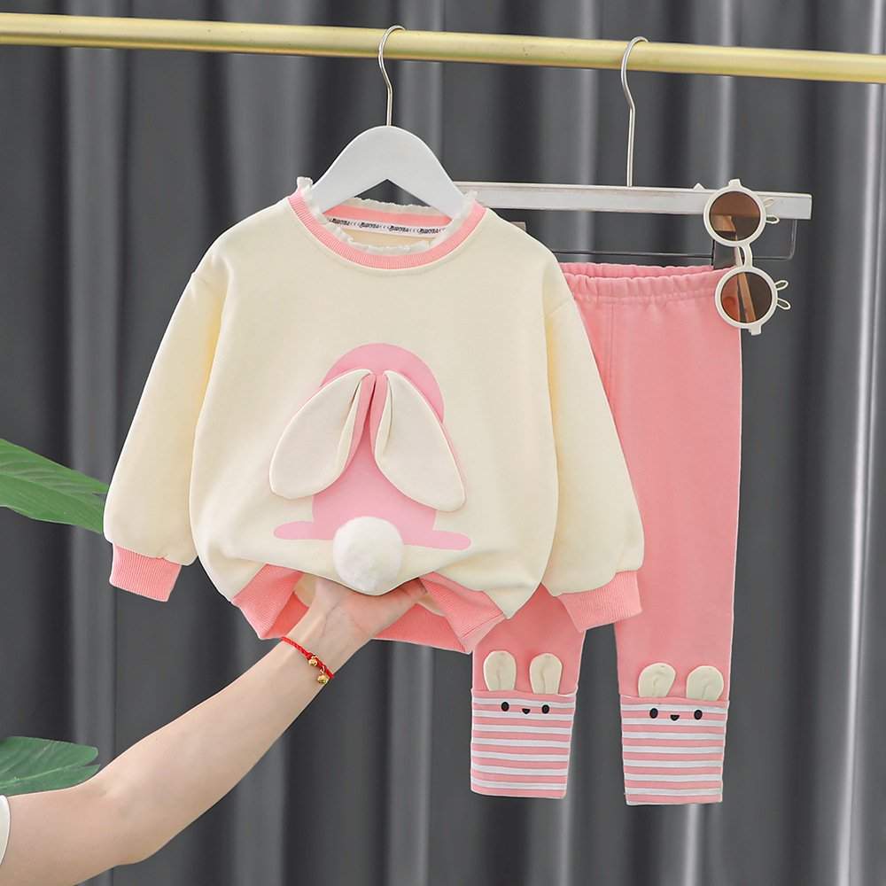 Baby Girl Cute Ears Sweater Cartoon Long Sleeve Leggings Suit - Image 4