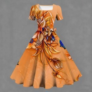 Womens Western-style Printed Evening Dress