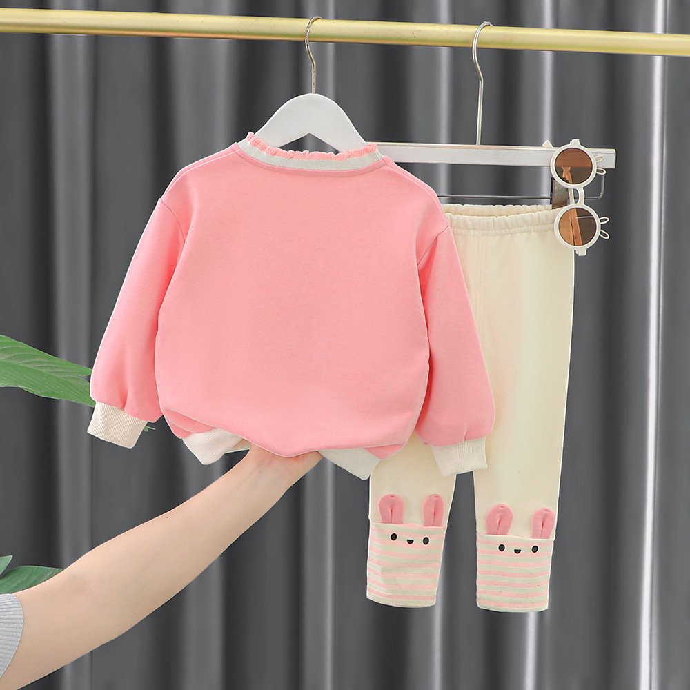 Baby Girl Cute Ears Sweater Cartoon Long Sleeve Leggings Suit - Image 9