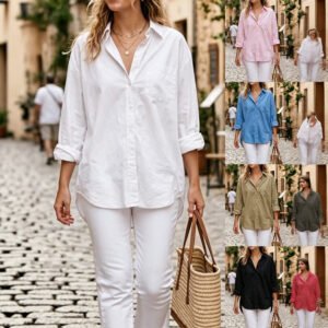 Casual Outerwear Cardigan Mid-Length Lapel Womens Shirt