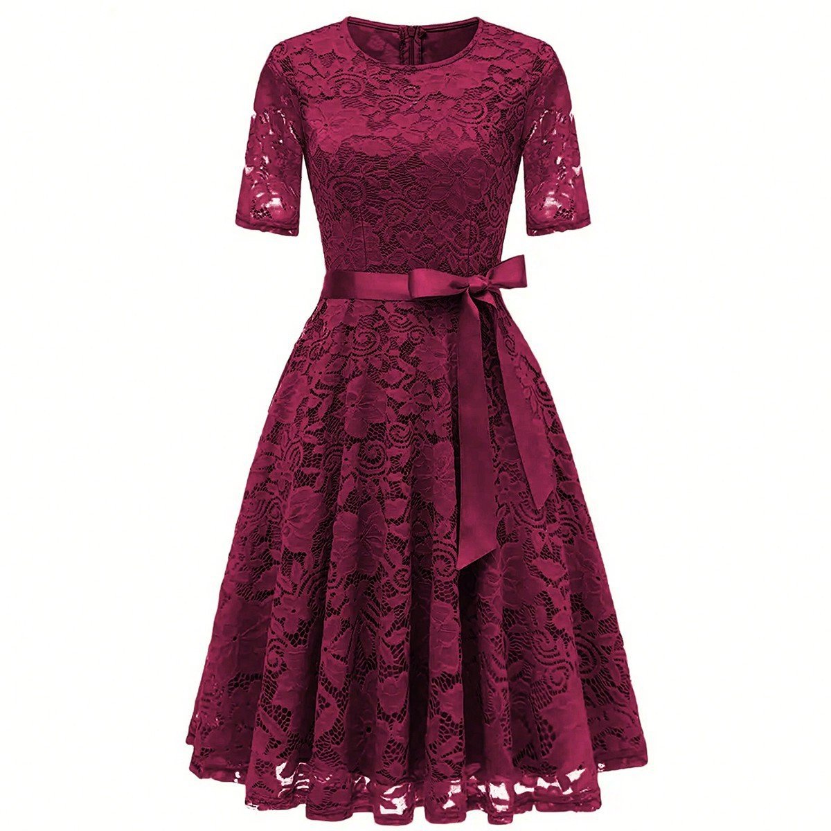 European And American Cross-Border Spring And Summer New Fashion Dresses, Lace Slim-Fit Elegant Bow-Knot Dresses, Cross-Border Supply - Image 3