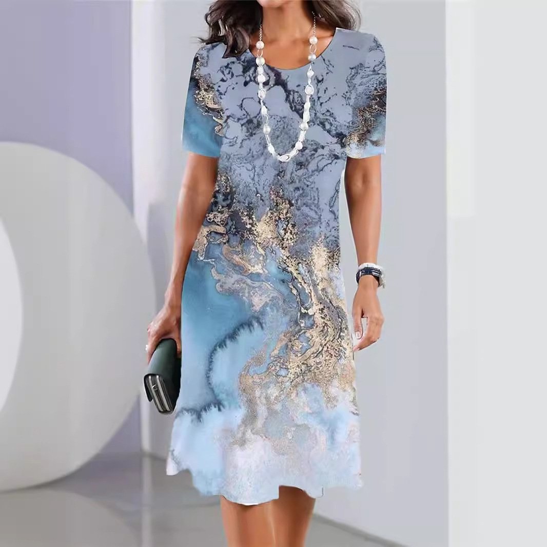 Versatile Daily Casual Dress – Loose A-Line Round Neck Dress - Image 7