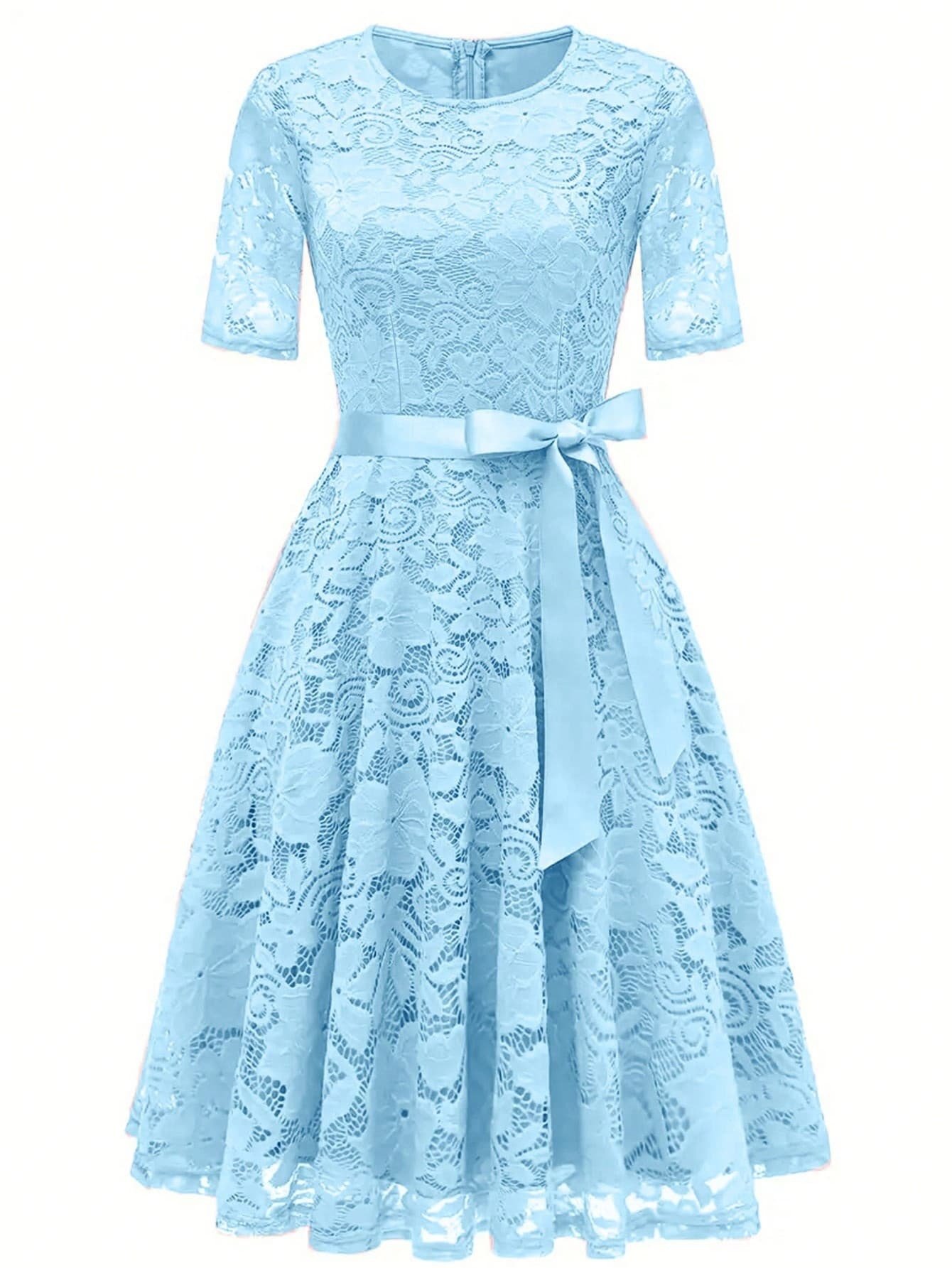 European And American Cross-Border Spring And Summer New Fashion Dresses, Lace Slim-Fit Elegant Bow-Knot Dresses, Cross-Border Supply - Image 6