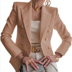 Casual Suit Jacket – Slim Fit Double-Breasted Blazer