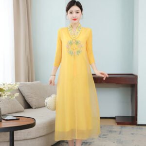 Improved Cheongsam Dress For Women Plus Size
