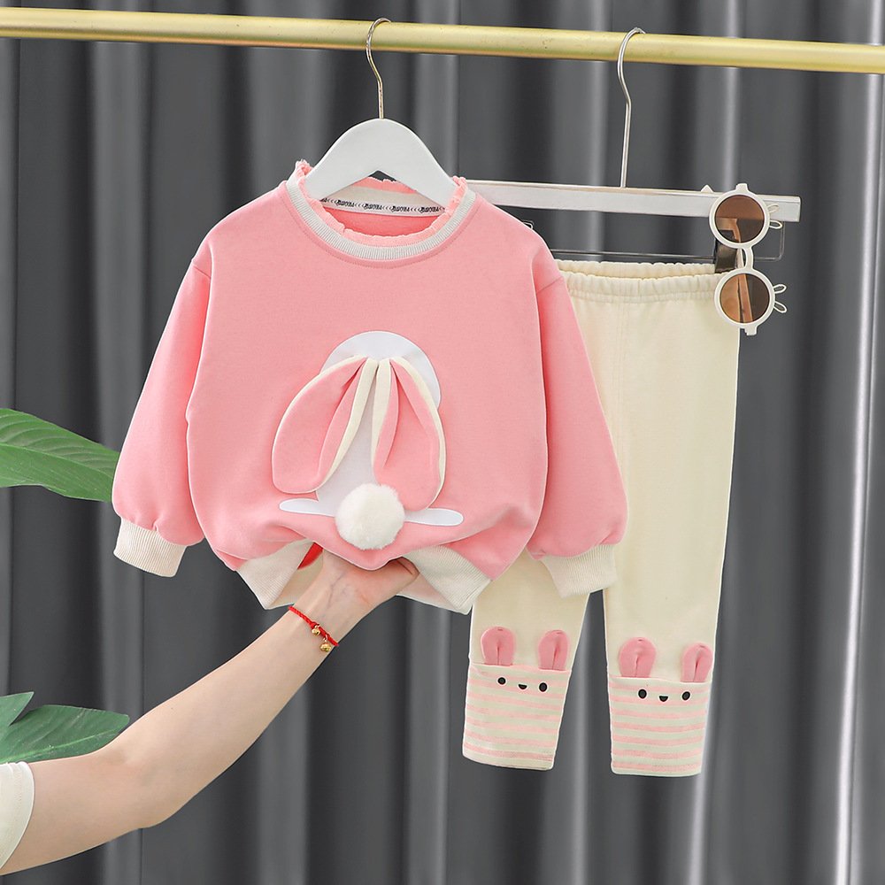 Baby Girl Cute Ears Sweater Cartoon Long Sleeve Leggings Suit - Image 5
