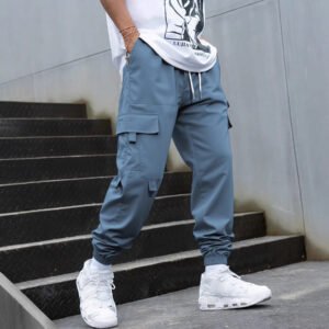 Mens Simple Loose-Fit Casual Trousers