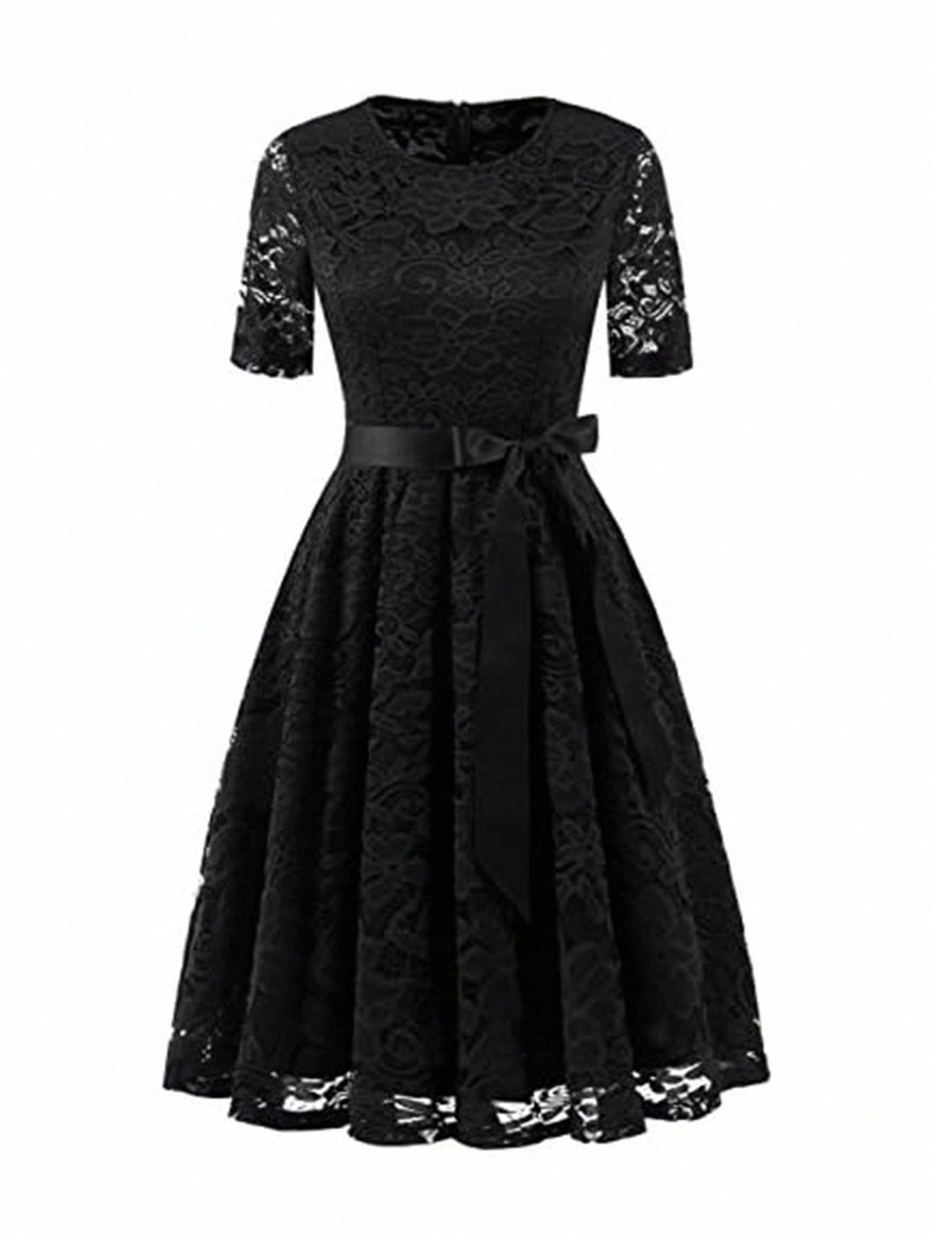 European And American Cross-Border Spring And Summer New Fashion Dresses, Lace Slim-Fit Elegant Bow-Knot Dresses, Cross-Border Supply - Image 4