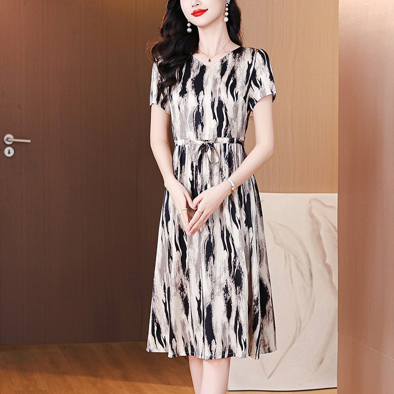 Chinese-style Ink-printed Age-reducing Skirt