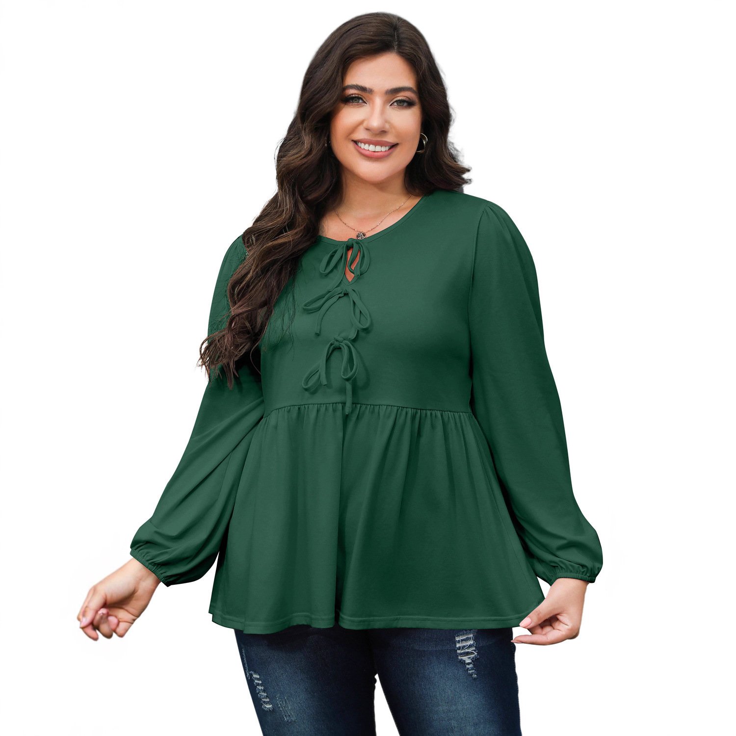 Womens Bow-Knot Pullover Top With Ties - Image 8